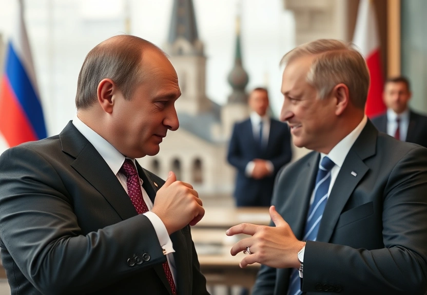 Representação visual de Putin Propõe Encontro com Zelenskyy em Moscovo Enquanto Bombardeia Ucrânia