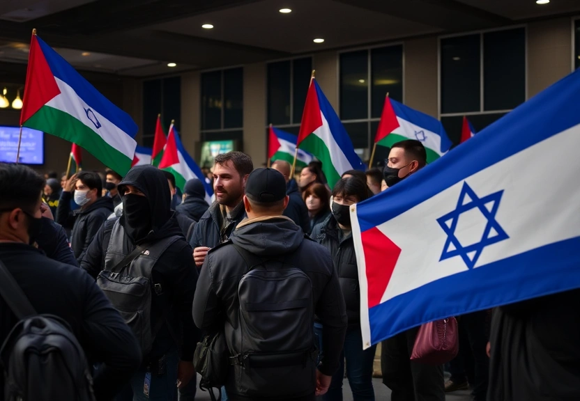 Representação visual de Uma multidão violenta ataca reunião pró-Israel em Toronto dias após os comentários do prefeito sobre genocídio em Gaza