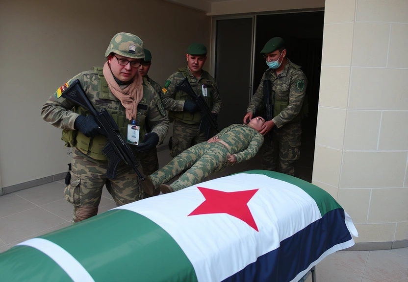 Representação visual de Hamas entrega o corpo do soldado israelense Hadar Goldin, morto e capturado em 2014.