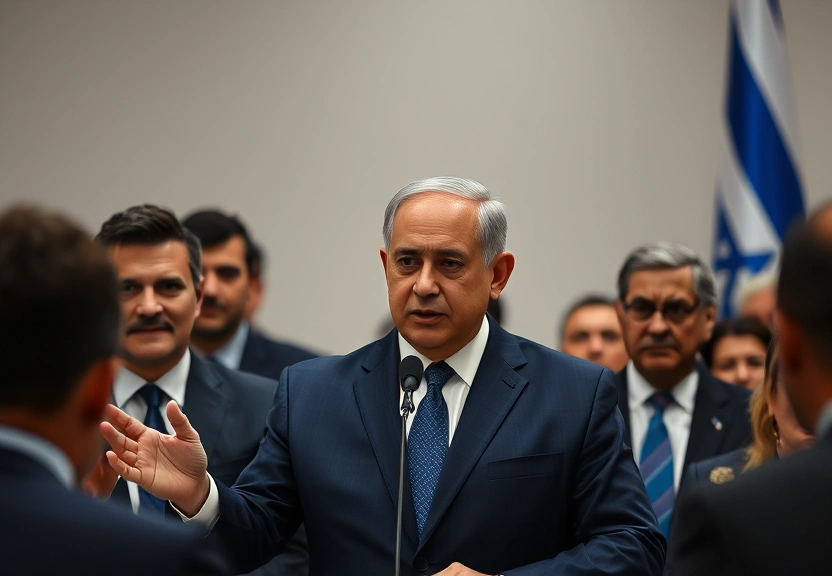 Representação visual de Netanyahu convoca nações vizinhas a se juntarem a Israel na expulsão do Hamas da região
