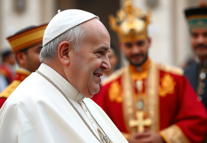 Representação visual de O Papa Leão XIV pede pelo divino dom da paz em sua primeira visita ao Oriente Médio