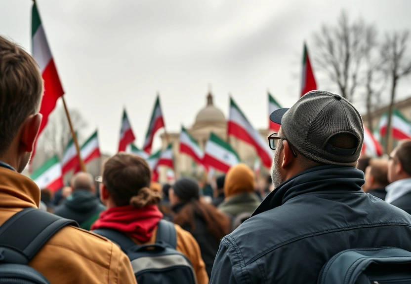 Representação visual de Georgian demonstrators watch Iran closely as their own protests grind on